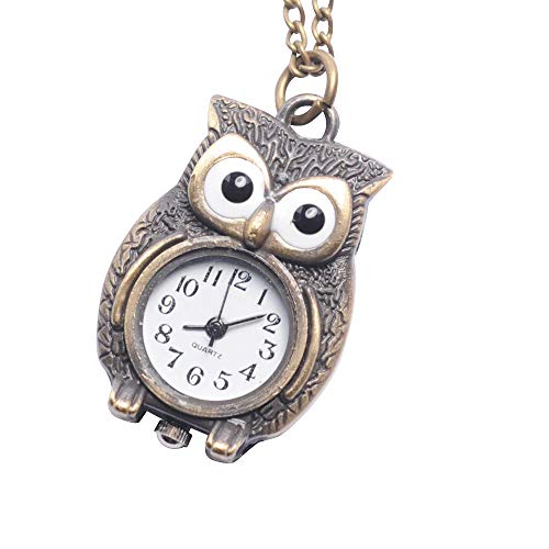 81stgeneration Collar Colgante Reloj de Bolsillo Analógico Cuarzo Estilo Antiguo Búho Mujer Latón, 78 cm 81stgeneration Collar Colgante Reloj de Bolsillo Analógico Cuarzo Estilo Antiguo Búho Mujer Latón, 78 cm