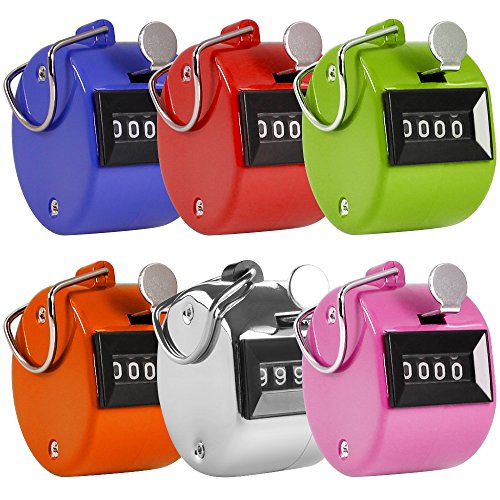 AFUNTA Contador Manual de 4 Digitos, 6 Colores Mecánico Clicker de la Palma Contador -Colores Variados Handheld Tally Counter, Ideal para Contar/Golf/Eventos/Deporte/Entrenador/Escuela AFUNTA Contador Manual de 4 Digitos, 6 Colores Mecánico Clicker de la Palma Contador -Colores Variados Handheld Tally Counter, Ideal para Contar/Golf/Eventos/Deporte/Entrenador/Escuela