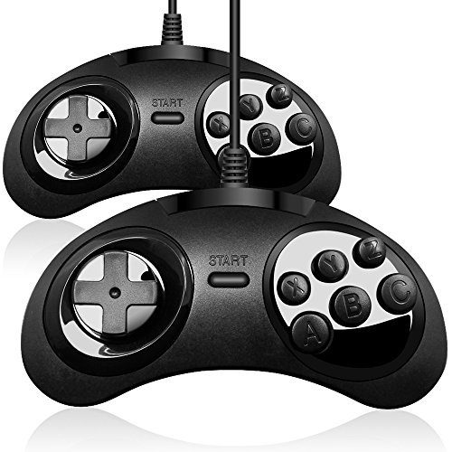 AFUNTA Controlador de 6 Botones para Sega Classic Genesis (2 Piezas) AFUNTA Controlador de 6 Botones para Sega Classic Genesis (2 Piezas)