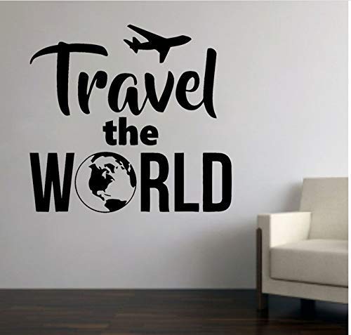 Agencia De Viajes Pegatinas De Pared Decoración Del Hogar Sala De Estar Oficina Vacaciones De Verano Tatuajes De Pared Decoración De La Habitación Travel World 42X45Cm