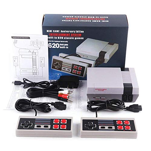 Aiboria Consola de juegos para niños, diseño retro clásico, consola de juegos integrada 620 (algunos se repiten) de 8 bits con doble control para vídeos de TV. Aiboria Consola de juegos para niños, diseño retro clásico, consola de juegos integrada 620 (algunos se repiten) de 8 bits con doble control para vídeos de TV.