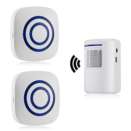 Alarma de seguridad, HausFine Inalámbrico Timbre de Alarma para la Puerta con Sensor de Movimiento PIR Infrarrojo Detector de Timbre del Sensor Ideal para Tiendas Mercados y Familias (2 + 1) Alarma de seguridad, HausFine Inalámbrico Timbre de Alarma para la Puerta con Sensor de Movimiento PIR Infrarrojo Detector de Timbre del Sensor Ideal para Tiendas Mercados y Familias (2 + 1)