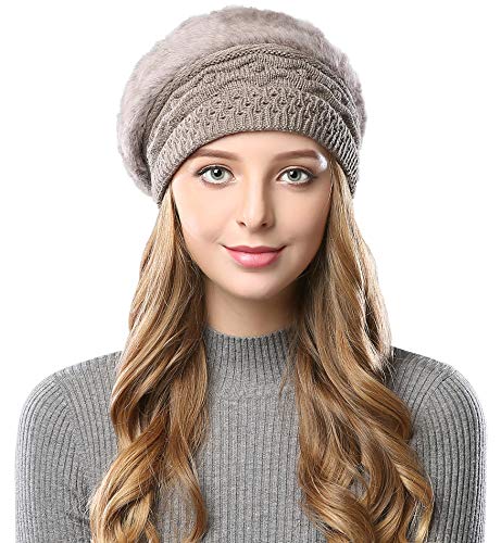 Alleza Boinas Francesa Sombreros de Mujer Lana Vintage Fiesta Invierno Gorro Caliente Beret Francés Beanie Cozy Forro Polar