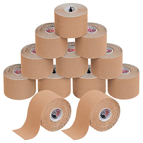 ALPIDEX Cinta Kinesiología Tape 5 m x 5 cm Cinta Muscular E- Book Ejemplos Aplicación, Color:de color carne, Cantidad:12 rollos ALPIDEX Cinta Kinesiología Tape 5 m x 5 cm Cinta Muscular E- Book Ejemplos Aplicación, Color:de color carne, Cantidad:12 rollos