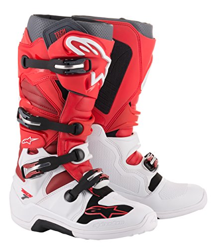 Alpinestars Crosslaarzen Tech 7 White/Red/Burgundy-44.5 (EU)