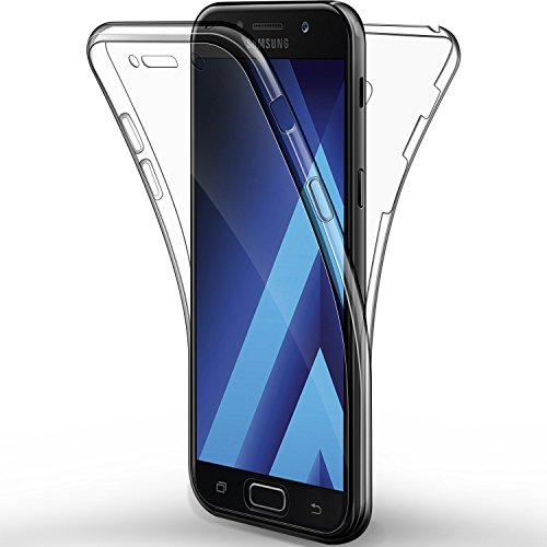 alsatek – Carcasa Delantera y Trasera para Samsung Galaxy A5 2017 - De Gel - Protección Completa - Transparente - Antiarañazos - 2017-5,2”