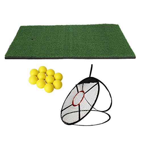 Amagogo Nueva Red para Picar Golf de 24"con Tapete para Golpear Y 10 Pelotas de Golf de Espuma de Poliuretano Suave