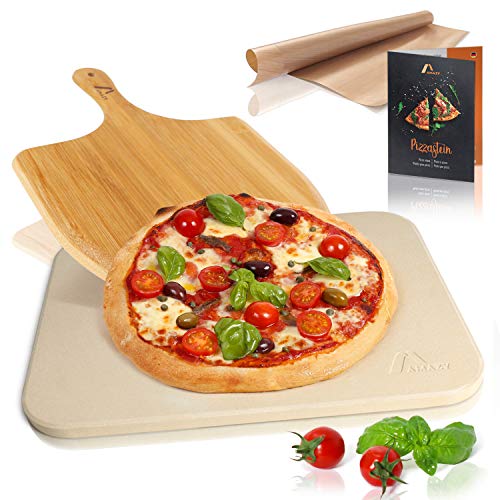Amazy Piedra para pizza (38 x 30 x 1,5 cm) + Pala de Bambú + Papel Horno Reutilizable + Instrucciones - Dele a su pizza el original sabor italiano al horno de leña. Amazy Piedra para pizza (38 x 30 x 1,5 cm) + Pala de Bambú + Papel Horno Reutilizable + Instrucciones - Dele a su pizza el original sabor italiano al horno de leña.