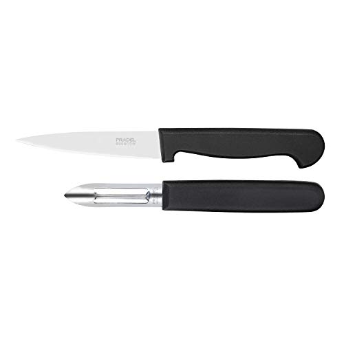 Amefa Polypro Set 2 piezas cuchillo + pelador, Hoja en acero inoxidable 13/0, Largo: 21 cm/ancho: 2 cm, PLASTICO+Metal