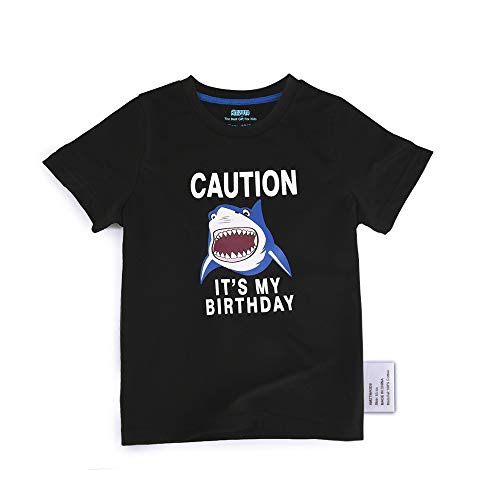 AMZTM Tiburón Camiseta de Cumpleaños - Niños Cumpleaños Fiesta Manga Corta 100% Algodón Negro Cuello Redondo de Camiseta Tops AMZTM Tiburón Camiseta de Cumpleaños - Niños Cumpleaños Fiesta Manga Corta 100% Algodón Negro Cuello Redondo de Camiseta Tops