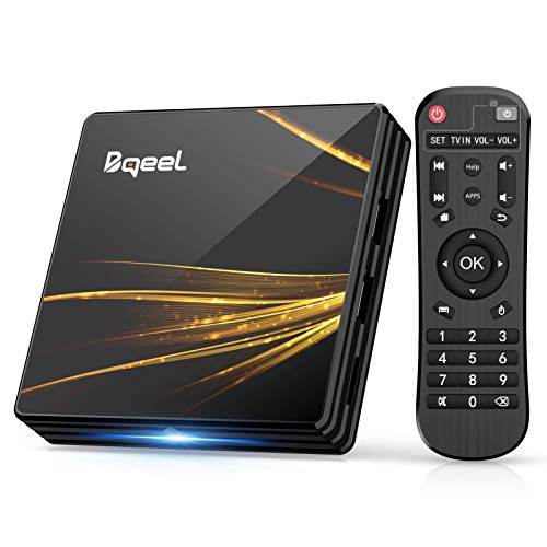 Android TV Box 10.0【4GB RAM+64GB ROM】 Bqeel TV Box RK3318 Quad-Core 64bit Cortex-A53 con 2k*4K UHD H.265, 5GHz / 2.4GHz WiFi ,BT 4.0 ,USB 3.0 Smart TV Box Android TV Box 10.0【4GB RAM+64GB ROM】 Bqeel TV Box RK3318 Quad-Core 64bit Cortex-A53 con 2k*4K UHD H.265, 5GHz / 2.4GHz WiFi ,BT 4.0 ,USB 3.0 Smart TV Box