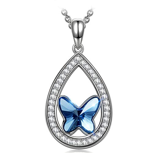 ANGEL NINA Joyería para Ella, Cazador de Sueños Collar Mujer Plata 925, Cristales de Swarovski, Cada Momento Especial, Estilo Sutil y Glamoroso, Joyero Exquisito (Collar Mariposa Azul Denim) ANGEL NINA Joyería para Ella, Cazador de Sueños Collar Mujer Plata 925, Cristales de Swarovski, Cada Momento Especial, Estilo Sutil y Glamoroso, Joyero Exquisito (Collar Mariposa Azul Denim)