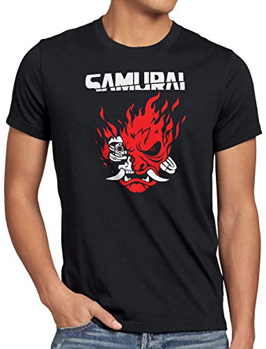 A.N.T. Cyberpunk Samurai Camiseta para Hombre T-Shirt silverhand Johnny Band, Talla:M