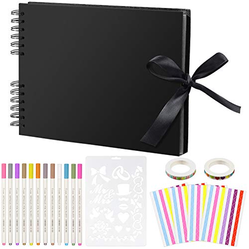 aovowog álbum de Foto y Protector Álbum de fotografía Pegatinas Cumpleaños/Aniversario/Boda/Graduación (12 X 9 Inch, 40 Hojas,80 páginas, Negro) aovowog álbum de Foto y Protector Álbum de fotografía Pegatinas Cumpleaños/Aniversario/Boda/Graduación (12 X 9 Inch, 40 Hojas,80 páginas, Negro)