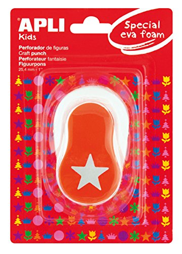 APLI Kids 13298 - Perforadora especial goma EVA figura estrella, 25.4 mm
