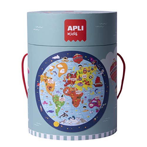 APLI Kids- Mapamundi Puzle Circular, 48 Piezas, Multicolor (18201)
