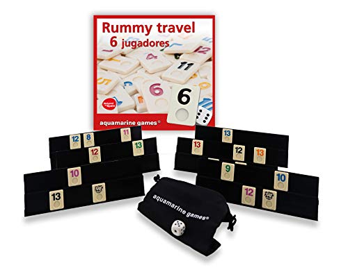 Aquamarine Games - Travel Rummy, Juego de Mesa para 6 Jugadores (DO004) Aquamarine Games - Travel Rummy, Juego de Mesa para 6 Jugadores (DO004)