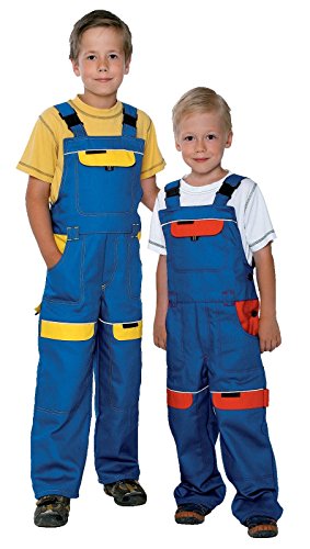 ARDON Niños Peto de Trabajo Ropa Pantalones Trabajo Pantalon Bob el Constructor Niño Ropa de Trabajo, Pantalones al jardín, 100% de algodón, Babero y Brace (Azul/Rojo, 146)