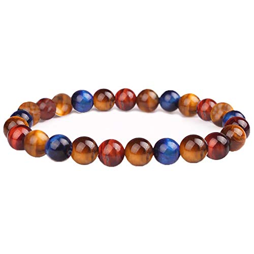 ARMONY Pulsera de Protección Triple, Nueva Marca Francesa Piedras Naturales Reales Perla 10 mm y 8 mm Ojo De Tigre Amarillo Rojo y Azul Hombre Mujer Bolsa de Terciopelo Ofrecido ARMONY Pulsera de Protección Triple, Nueva Marca Francesa Piedras Naturales Reales Perla 10 mm y 8 mm Ojo De Tigre Amarillo Rojo y Azul Hombre Mujer Bolsa de Terciopelo Ofrecido