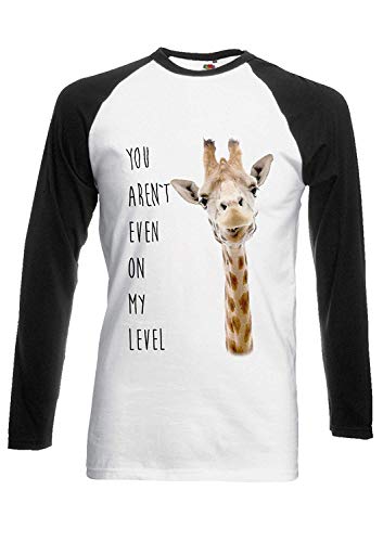 asegybbb You Aren't Even On My Level Tall Giraffe Animal Novelty Black/White Men Unisex Long Sleeve Baseball T Shirt
