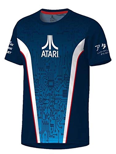 Atari - Circuit Esports - Oficial para Hombre Camiseta de Fútbol - Azul, XS