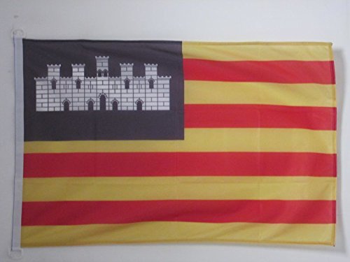 AZ FLAG Bandera de Las Islas BALEARES 90x60cm Uso Exterior - Bandera BALEÁRICA 60 x 90 cm Anillos AZ FLAG Bandera de Las Islas BALEARES 90x60cm Uso Exterior - Bandera BALEÁRICA 60 x 90 cm Anillos