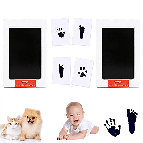 Baby huella de pie y Handabdruck Set – 2 unidades, Hospaop Baby Handprint, tampón no tóxico Inkless, Babyhaut no entra en contacto con el color y para recién nacidos 0 – 6 meses