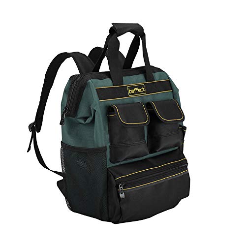 Baffect Mochila de herramientas con organizador de herramientas, Bolsa de herramientas de electricista Herramienta de acceso rápido Mochila Bolsa de organizador de bolsas de comerciante Baffect Mochila de herramientas con organizador de herramientas, Bolsa de herramientas de electricista Herramienta de acceso rápido Mochila Bolsa de organizador de bolsas de comerciante