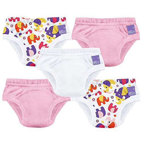 Bambino Mio, pañal de aprendizaje, niña mixto elefante rosa, 3+ años, pack de 5