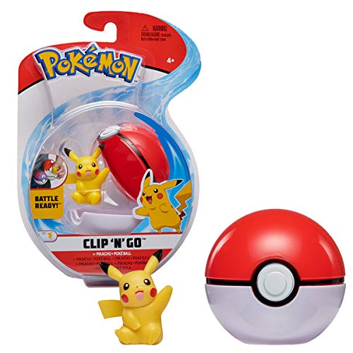 BANDAI Pokémon-Poké Ball y su Figura 5 cm Pikachu, WT98025