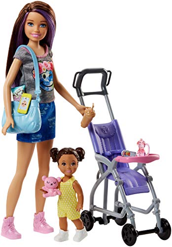 Barbie - Muñeca Skipper hermana de Barbie, niñera de paseo - (Mattel FJB00) Barbie - Muñeca Skipper hermana de Barbie, niñera de paseo - (Mattel FJB00)