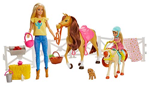 Barbie - Muñecas Barbie y Chelsea con caballos y accesorios, regalo para niñas y niños 3-9 años (Mattel GLL70), Embalaje sostenible