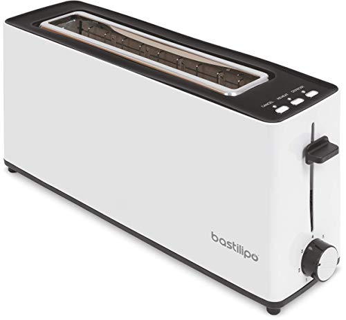 Bastilipo - Firefox - AB900 - Tostador - Tostadora Ranura larga para dos rebanadas de 900W de potencia - función descongelar - Bandeja recogemigas (2130)