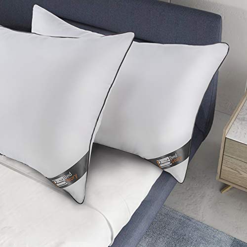 BedStory Almohadas Fibra Almohada de 50 x 75cm con Relleno 3D Fibra Mantiene la Forma Almohadas Antiácaros para de Cama Almohadas para Hoteles【Nueva Versión】 Pack de 2 Gris