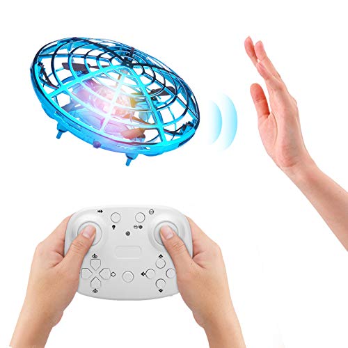 Beedove Mini UFO Drone, Recargable Giratorias De 360 °Control de Mano Bola de Vuelo con Inducción Infrarroja Sensores Luces LED Fácil de operar, cumpleaños para Principiantes, niños y Adultos