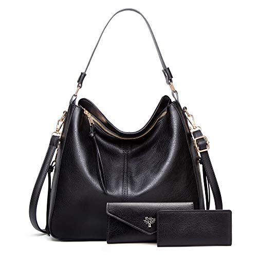 BestoU Bolsos de Mujer Bolso Bandolera Tote Grande De Hombro Bolsos PU Cuero Bolsos Billetera 3pcs Set (Negro) BestoU Bolsos de Mujer Bolso Bandolera Tote Grande De Hombro Bolsos PU Cuero Bolsos Billetera 3pcs Set (Negro)