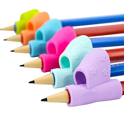 Bicolor-6 Piezas Pencil Grips,Soporte de Lápiz de Niños Herramienta de Corrección de Postura de Escritura para Lápices