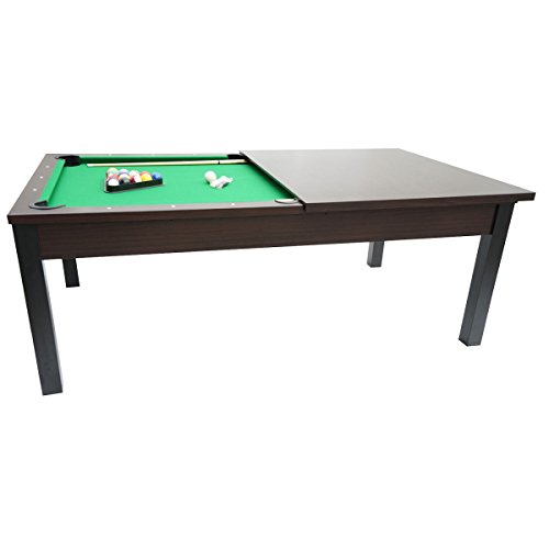 Billar americano convertible con tablero para comer y accesorios Billar americano convertible con tablero para comer y accesorios