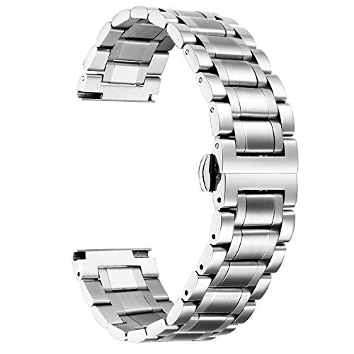 BINLUN Correas De Reloj Acero Inoxidable con Extremo Recto Y Curvado (Oro, Plata, Negro, Oro Rosa, Oro Y Plata De Dos Tonos) -12mm,14mm,16mm,18mm,19mm,20mm,21mm,22mm,24mm BINLUN Correas De Reloj Acero Inoxidable con Extremo Recto Y Curvado (Oro, Plata, Negro, Oro Rosa, Oro Y Plata De Dos Tonos) -12mm,14mm,16mm,18mm,19mm,20mm,21mm,22mm,24mm