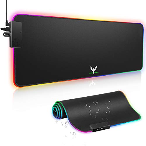Blade Hawks RGB Alfombrilla Gaming con 3 puertos USB, Alfombrilla de Ratón con Altavoz, 15 Modos de Iluminación, Resistente al Agua y Antideslizante, para Juegos, Computadora y Escritorio (BX05) Blade Hawks RGB Alfombrilla Gaming con 3 puertos USB, Alfombrilla de Ratón con Altavoz, 15 Modos de Iluminación, Resistente al Agua y Antideslizante, para Juegos, Computadora y Escritorio (BX05)