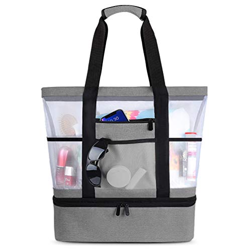 Bolsa de Playa Grande Bolsa de Malla de Playa Bolso de Mano Desmontable Bolso de Hombro con Bolsa Aislante Caja Enfriamiento Picnic Extraíble 2 in 1 para Playa Natación Camping Gimnasio Bolsa de Playa Grande Bolsa de Malla de Playa Bolso de Mano Desmontable Bolso de Hombro con Bolsa Aislante Caja Enfriamiento Picnic Extraíble 2 in 1 para Playa Natación Camping Gimnasio