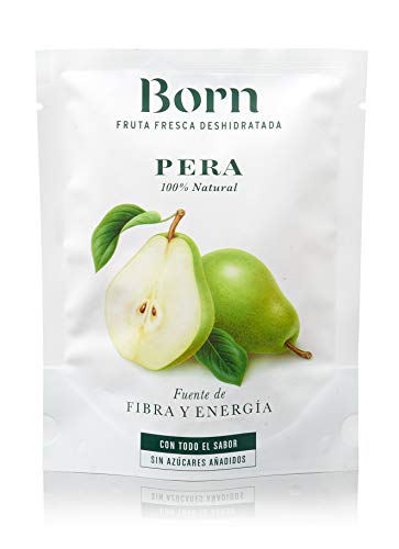 Born Pera - Fruta Deshidratada - Vegetariano, Vegano, Paleo, sin Gluten, sin Lactosa, sin Azúcar Refinado - Doy Pack 40 G