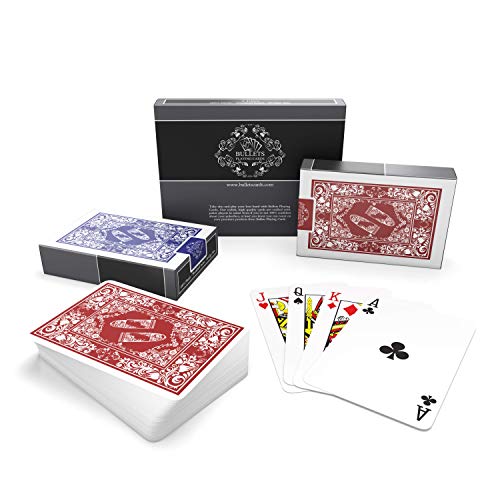 Bullets Playing Cards Cartas de juego de plastico. 2 x Baraja poker de medidas Bridge e índice Standard. Naipes Premium plastificadas ideales para Bridge, Skat, otros juegos y trucos de magia