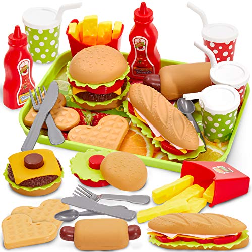 Buyger Cocina Comida Juguete Desmontables Hamburguesas Bandeja Alimentos Juguetes Plástico Puzzle Juego Cumpleaños Navidad Regalo para Niños Niña 3 4 5 Años Buyger Cocina Comida Juguete Desmontables Hamburguesas Bandeja Alimentos Juguetes Plástico Puzzle Juego Cumpleaños Navidad Regalo para Niños Niña 3 4 5 Años