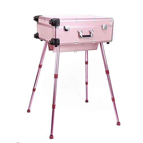 BYCDD Maleta de Maquillaje Profesional de la Carretilla, Estuche Cosméticos Maletín Maquillaje Trolley Beauty Case Makeup para Peluquería, Maquilladores, Esteticistas,Pink