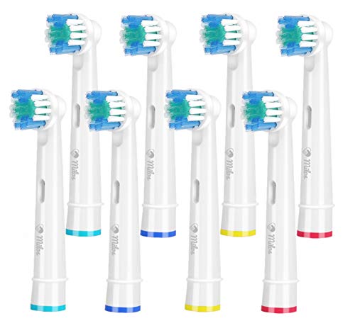 Cabezales para Cepillo Oral B Eléctrico Milos (Paquete de 8), Compatibles con Cabezales de Recambio Oral B, Cabezales de Recambio para Cepillo de Dientes Eléctricos Oral B de Primera Calidad