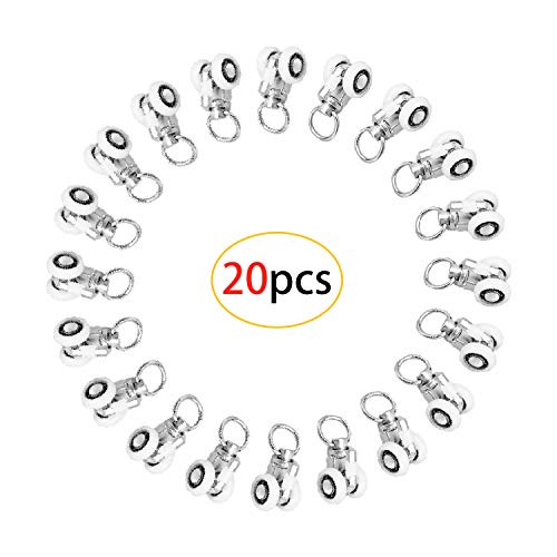 CAILI Doble Rueda de Polea de Carril de Metal,Polea para Pista de Cortina,Guía Telescópica de Planeador,Polea Direccional Gancho de Acero Inoxidable Polea Silenciosa 20 pcs CAILI Doble Rueda de Polea de Carril de Metal,Polea para Pista de Cortina,Guía Telescópica de Planeador,Polea Direccional Gancho de Acero Inoxidable Polea Silenciosa 20 pcs