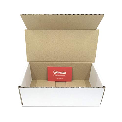 Cajeando | Pack de 100 Cajas de Cartón Automontables | Tamaño 21 x 10 x 7 cm | Canal Simple y Color Blanco | Para Mudanzas y Envíos | VARIOS PACKS | Fabricadas en España Cajeando | Pack de 100 Cajas de Cartón Automontables | Tamaño 21 x 10 x 7 cm | Canal Simple y Color Blanco | Para Mudanzas y Envíos | VARIOS PACKS | Fabricadas en España