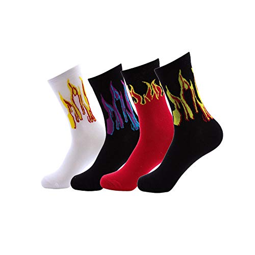 Calcetines unisex con estampado de llama, para monopatín, suaves, transpirables, de algodón, color negro, tamaño mediano