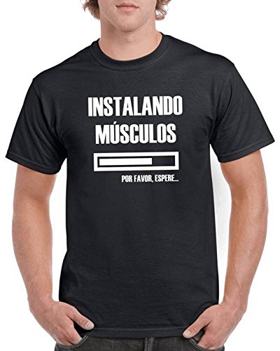Camisetas divertidas Child instalando musculos - para Hombre Camisetas Talla Medium Color Negro Camisetas divertidas Child instalando musculos - para Hombre Camisetas Talla Medium Color Negro
